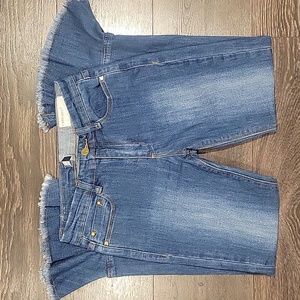 ❤️ FRANCESCAS BAN*JARA CROP FLARE RUFFLE HEM JEANS, 0 (25)